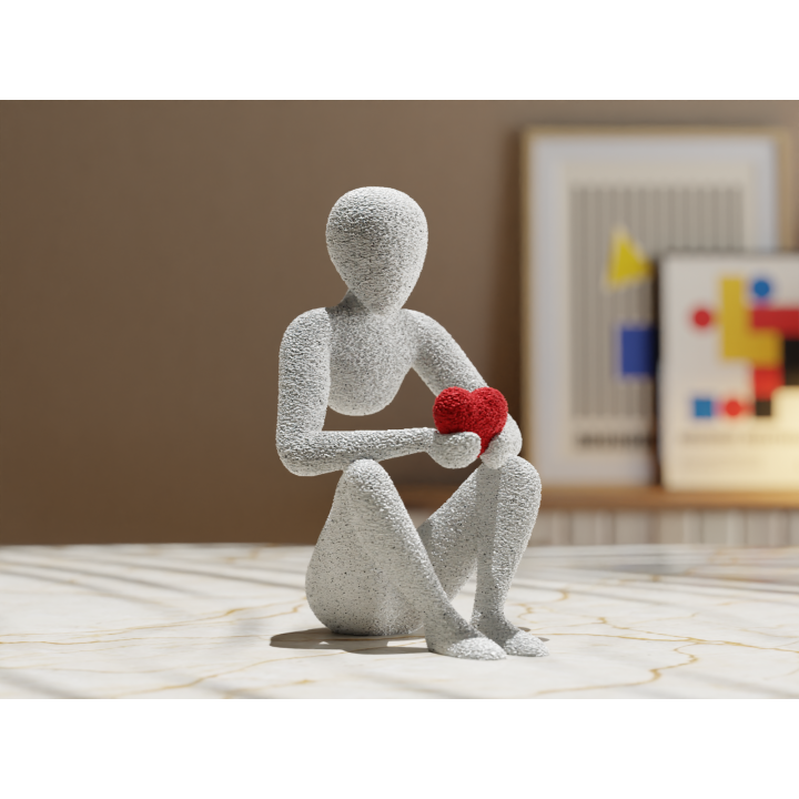 Decoratief Beeldje met Hart | Minimalistisch 3D-Design