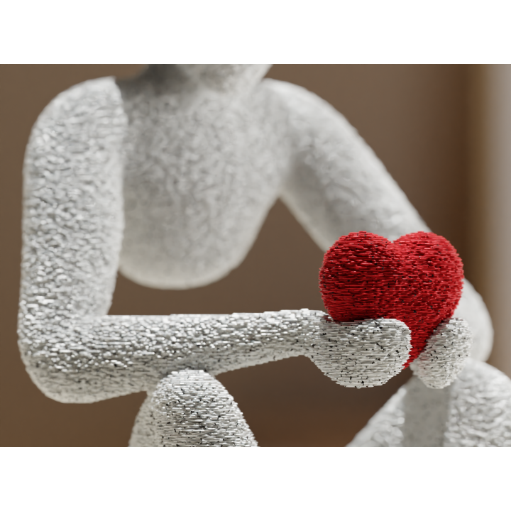 Decoratief Beeldje met Hart – Minimalistisch 3D-geprint Cadeau vol Symboliek