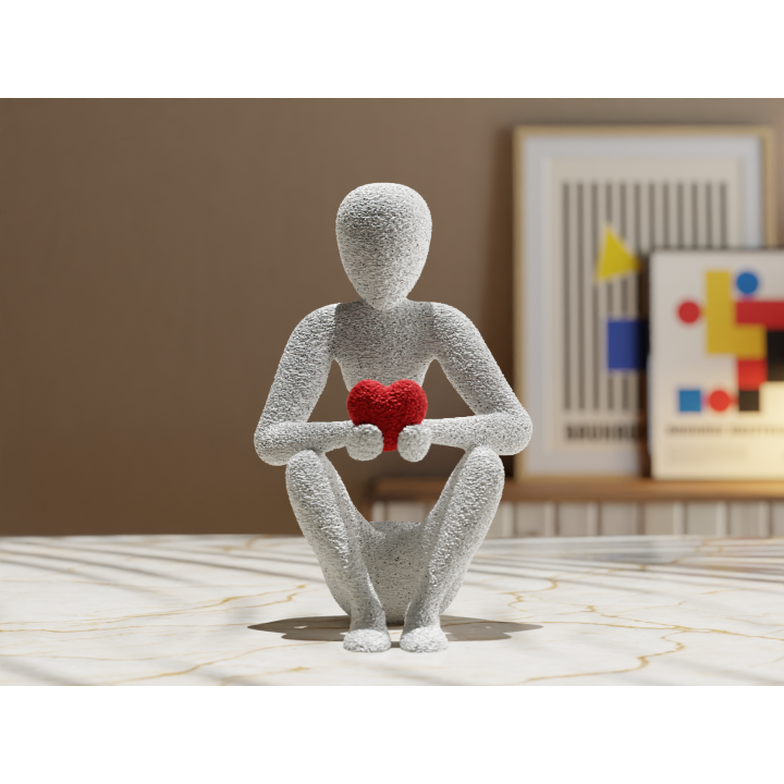 Decoratief beeldje met hart – Minimalistische cadeau-idee uit 3D-print – Modern beeldje
