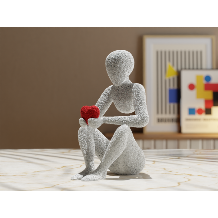 Decoratief Beeldje met Hart | Minimalistisch 3D-Design