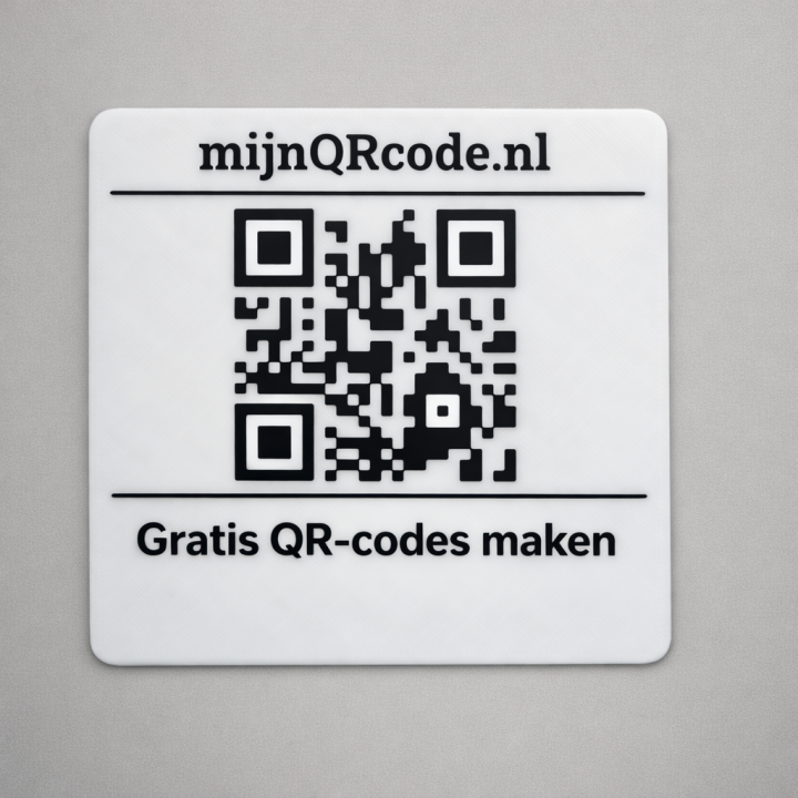 QR-codebord op Maat – 3D-geprint Bordje met URL en Eigen Tekst