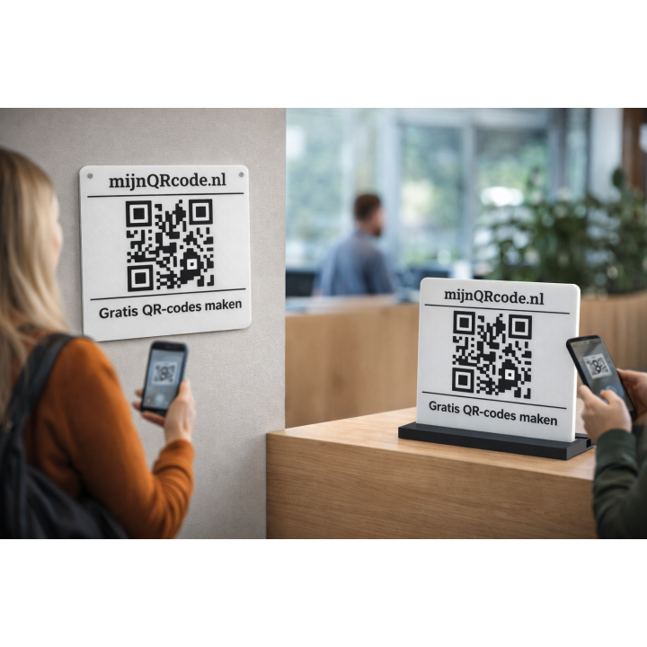 QR-codebord op Maat – 3D-geprint Bordje met URL en Eigen Tekst